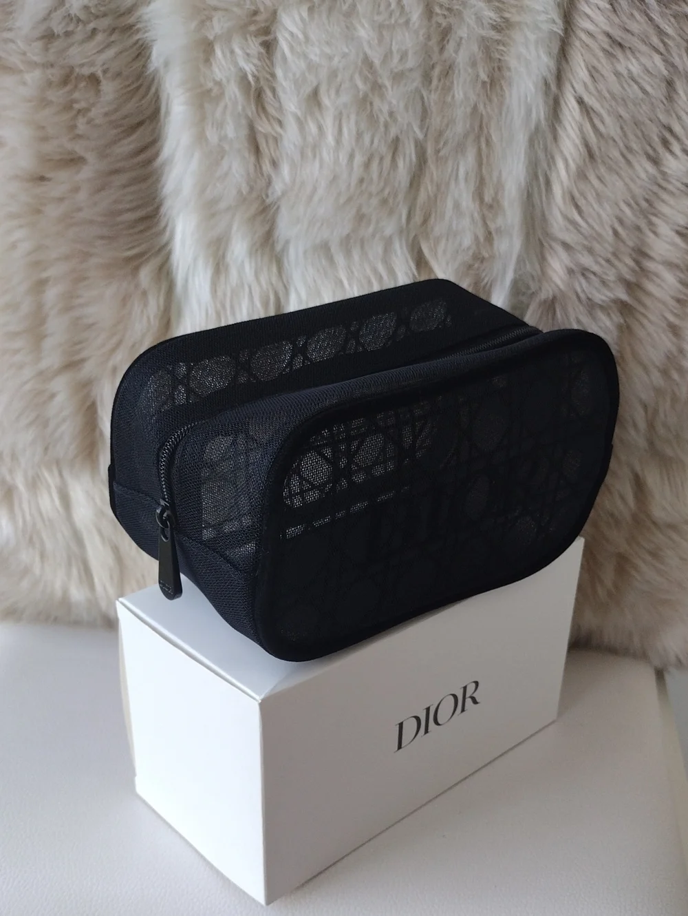 Dior Black Mesh Logo Pouch - Picture 6 of 12